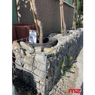 Gabion v rozloženom stave 50 × 30 × 100 cm, oko 5×10 cm